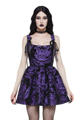 Sultry Sins Brocade Mini Dress - Purple