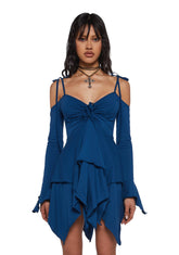 F is For Fairies Handkerchief Dress - Slate Blue