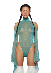 Transcendent Spectre Sequin Bodysuit - Teal