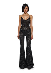 Sparkle Nights Sequin Jumpsuit- Black