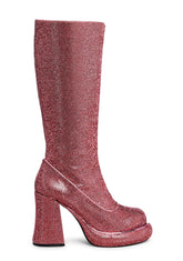 Bling It Up Platform Boots - Pink