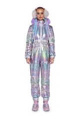 Aurora Beam Holographic Snowsuit - Lavender