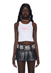 Talk Back Tank Top-White