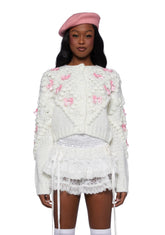 Twinkly Aura Knit Cardigan-Off White