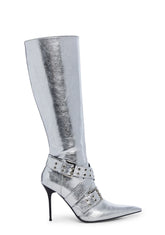 Boulevard Knee High Boots - Silver