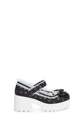 Tira Platform Mary Janes - Black Cherry