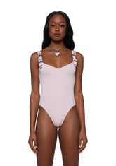 Too Smitten Ribbed Bodysuit - Pink