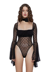 Yours Truly Mesh Bodysuit - Black