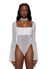 Yours Truly Mesh Bodysuit - White