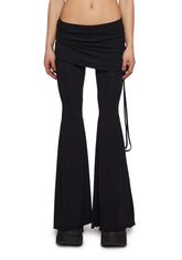 Crossfade Lace-Up Pants With Skirt - Black