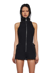 Crossfade Sleeveless Romper - Black