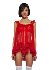 Blissful Heaven Lingerie Set - Red