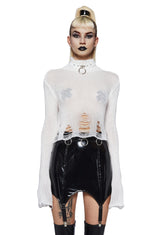 No Pressure Knit Sweater- White