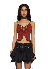 Play Your Cards Right Cami Top-Red