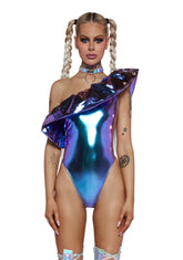 Rhythm Of The Night Ruffled Bodysuit - Blue