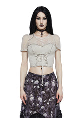 Cosmic Law Corset Top - Off White