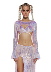 Ethereal Opulence Sequin Bra And Shrug Set