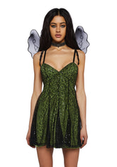 Work Your Magic Dress And Wings Set - Green