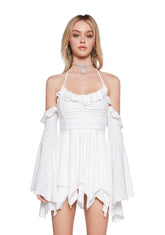 Fairy Delights Ruffled Handkerchief Dress - White