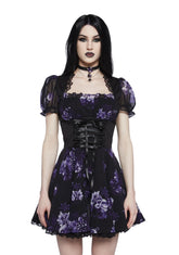 Spiritual Sacrilege Mini Dress - Black/Purple