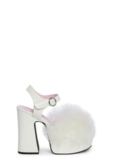Blushin' N' Crushin' Marabou Heels - White