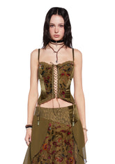 Soulful Sunshine Corset Top - Green
