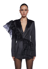 Mistress On Business Ruffled Blazer