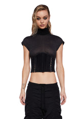 Pitch Corseted Mock Neck Top