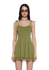 Without A Care Fit N' Flare Dress - Green