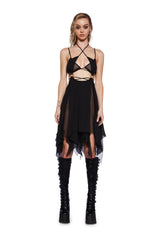 Pitch Two-Tone Chiffon Mini Dress