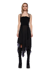 Pitch Twill Corset Midi Dress