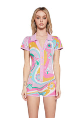 Riding The Rainbow Knit Romper