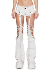 Pitch Denim Shorts With Chaps