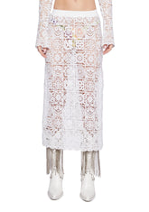 Country Charm Crochet Maxi Skirt