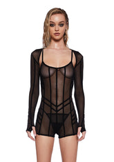 Pitch Mesh Romper Set