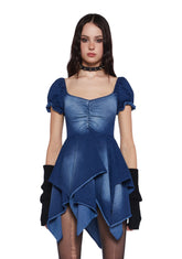 Chasin' Rainbows Mini Dress - Denim