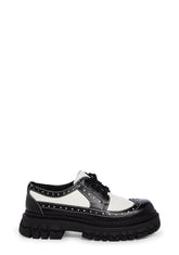 Teen Craft Color Block Oxford Platform Shoes - Black/White
