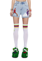 Magical Surprises Embroidered Denim Shorts