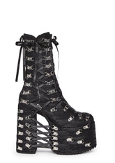 Trapped In Despair Platform Boots - Lace