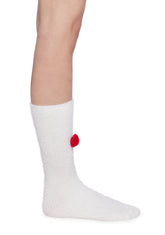 Secret Crush Heart Socks - White