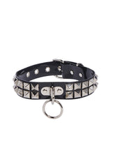 Vinyl Studded Bondage Collar