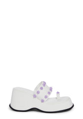 Five Star Stay Platform Sandals - White