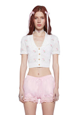 Rosy Morning Cropped Cardigan