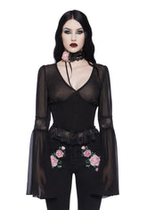 Sweetly Spiritual Lace Blouse - Black