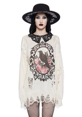 Midnight Dreary Distressed Sweater