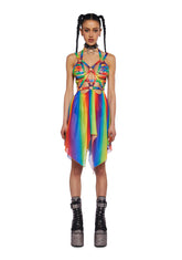 Celestial Ringmaster Mini Dress - Rainbow
