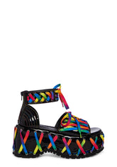 Rude Awakening Platform Sandals - Rainbow