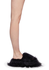 Case Of The Grumpies Fuzzy Slides - Black