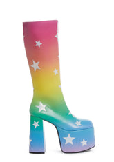Shooting Star Knee High Boots - Pastel