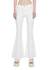 Blooming Fields Eyelet Flare Pants